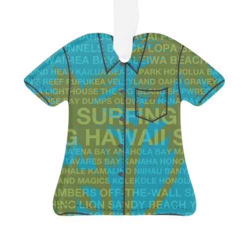 Surfing Hawaii Palm Trees Hawaiian Aloha Shirt Ornament