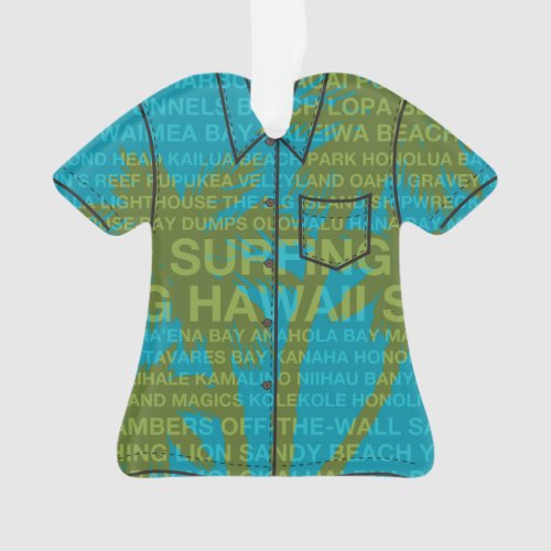 Surfing Hawaii Palm Trees Hawaiian Aloha Shirt Ornament