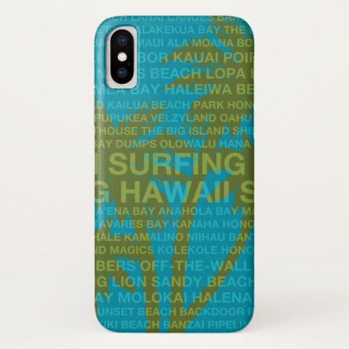 Surfing Hawaii Palm Trees Hawaiian Tropical iPhone X Case