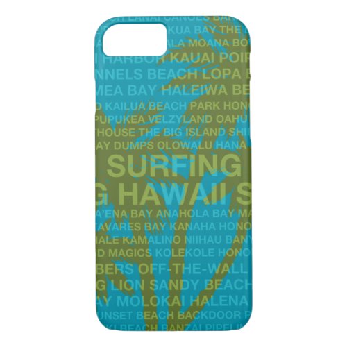 Surfing Hawaii Palm Trees Hawaiian Tropical iPhone 87 Case