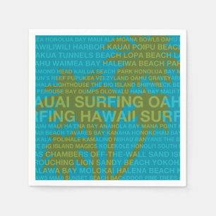 Surfing Hawaii Palm Trees Hawaiian Tropical Napkins