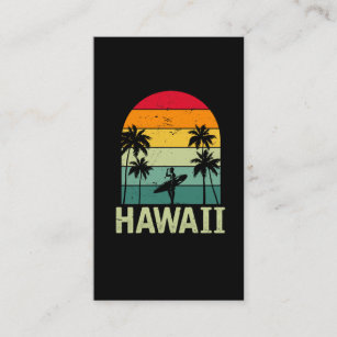 Surfing Hawaii Surfboard Retro Wave Surfer Business Card