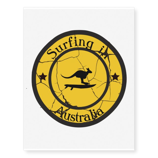 Surfing in Australia Temporary Tattoos (Front)