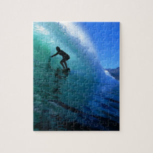 Surfing in the green tube South Africa paradise Jigsaw Puzzle