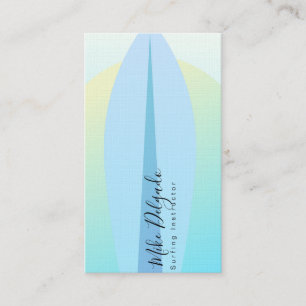 Surfing Instructor Ombre Surf Board Sunset Business Card