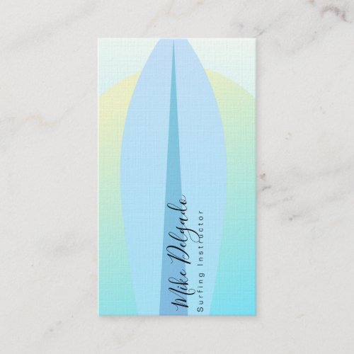 Surfing Instructor Ombre Surf Board Sunset Business Card