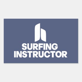 Surfing Instructor Rectangular Sticker by TurnRight at Zazzle