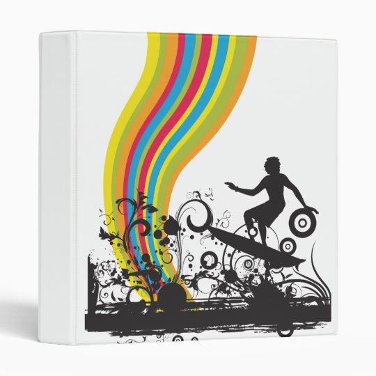 surfing into rainbows 3 ring binder