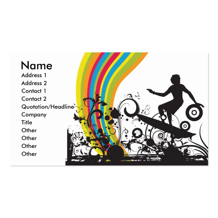 surfing into rainbows business card