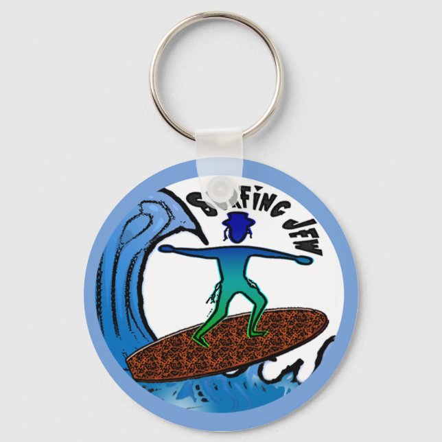 Surfing Jew Keychain (Front)