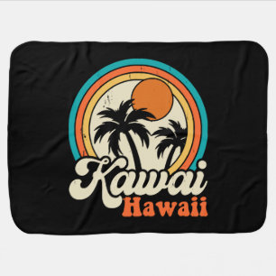 Surfing Kawaii Hawaii Baby Blanket