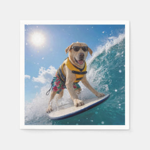 Surfing Labrador Retriever Napkins