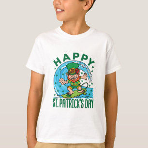 Surfing Leprechaun Hawaiian St Patricks Day T-Shirt