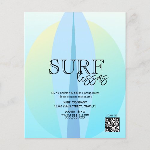 Surfing Lesson Adult Children Business Flyers 