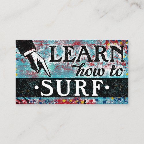 Surfing Lessons Business Cards _ Blue Red