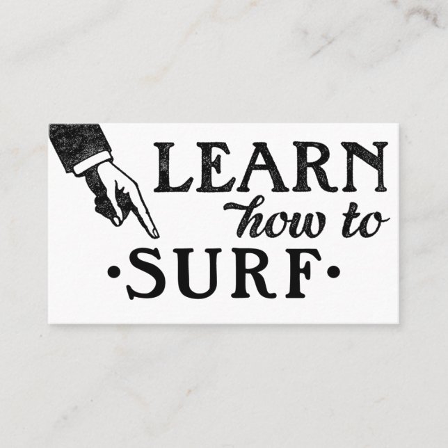 Surfing Lessons Business Cards - Cool Vintage (Front)