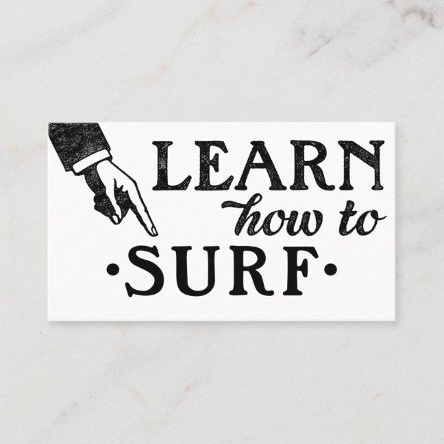 Surfing Lessons Business Cards – Fun Retro Vintage