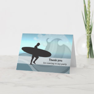 Surfing Letterpress Thank You Card