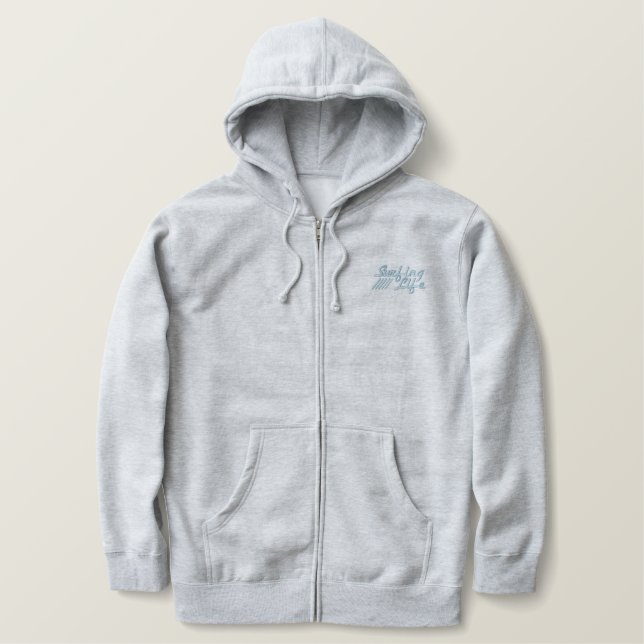 SURFING LIFE zip hoodie (men's) (Design Front)