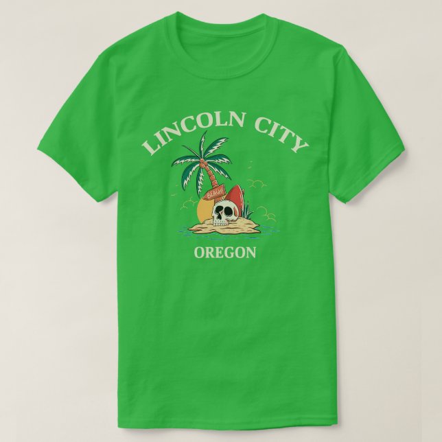 Surfing Lincoln City Oregon TShirt (Design Front)