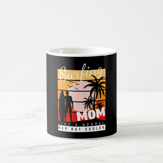 Surfing Mom Like a Normal Mom But Cooler Coffee Mug (Center)