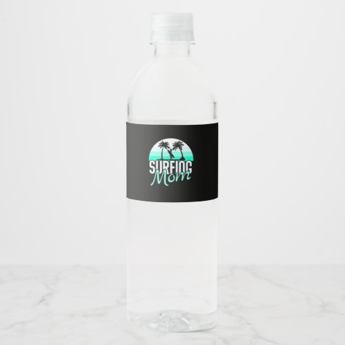 Surfing Mom Water Bottle Label