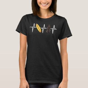Surfing Neapolitan Mastiff Heartbeat Dog T-Shirt