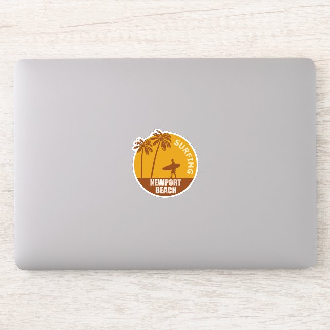 Surfing Newport Beach Sticker (Computer)