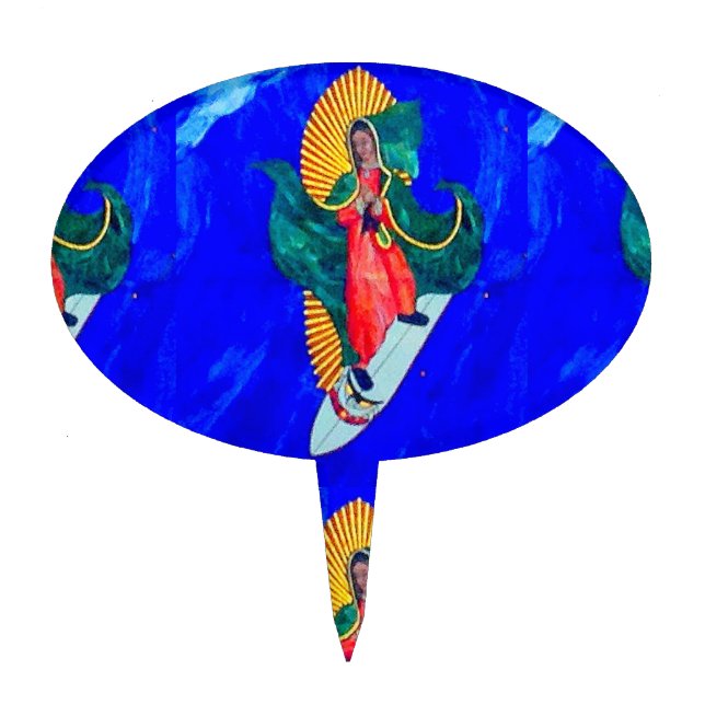 surfing nun cake pick (Front)