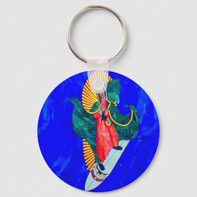 surfing nun keychain (Front)