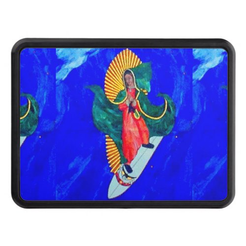 surfing nun on blue wave trailer hitch trailer hitch cover