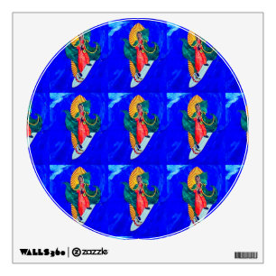 surfing nuns blue wave decal