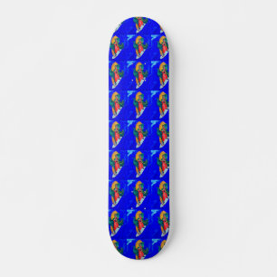 surfing nuns on blue skateboard deck