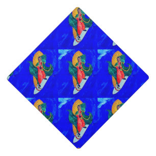 Surfing Nuns Thunder_Cove blue Graduation Cap Topper