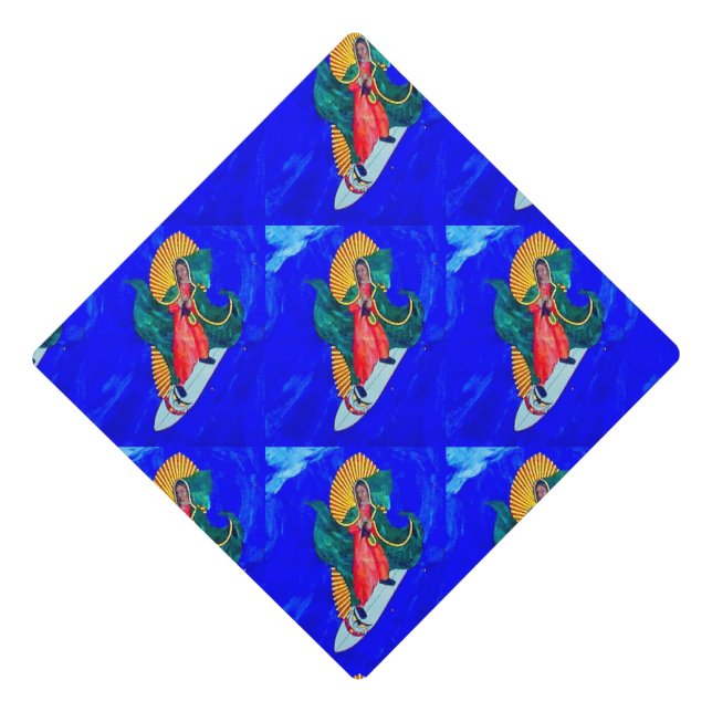 Surfing Nuns Thunder_Cove  blue Graduation Cap Topper (Front)