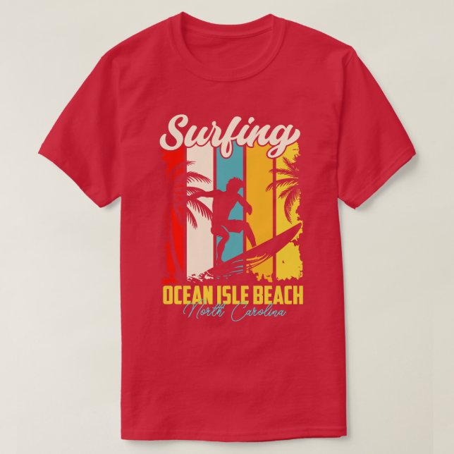 Surfing Ocean Isle Beach North olina T-Shirt (Design Front)