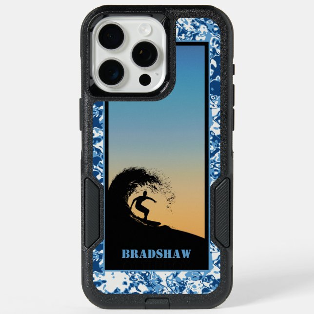 Surfing Ocean Waves iPhone 15 Pro Max Case (Back)