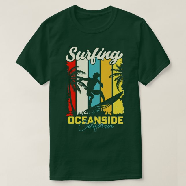 Surfing Oceanside California T-Shirt (Design Front)