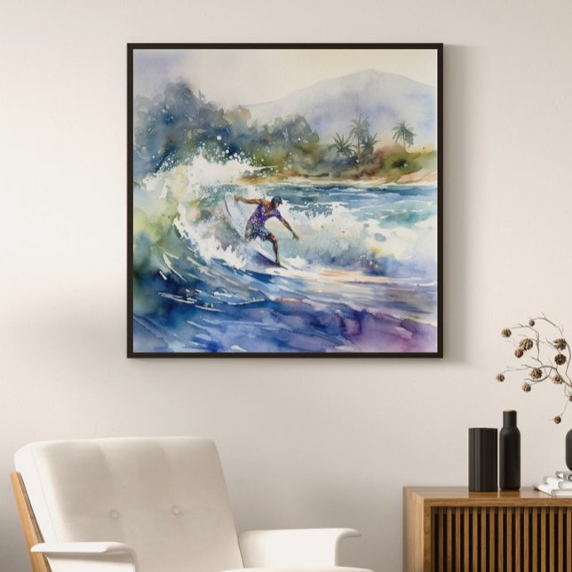 Surfing On North Shore Oahu Hawaii Art Print (Creator Uploaded)