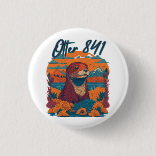 Surfing Otter 841 Otter My Way California Sea Otte Button