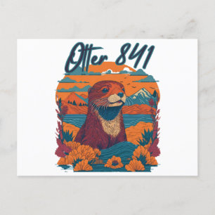 Surfing Otter 841 Otter My Way California Sea Otte Holiday Postcard