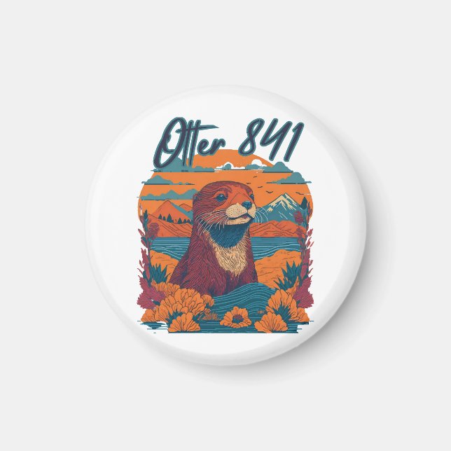 Surfing Otter 841 Otter My Way California Sea Otte Magnet (Front)