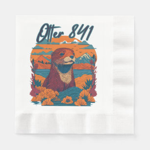 Surfing Otter 841 Otter My Way California Sea Otte Napkins