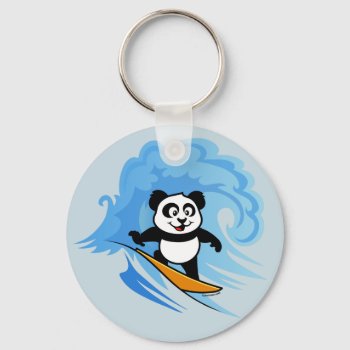 Surfing Panda Keychain by cuteunion at Zazzle