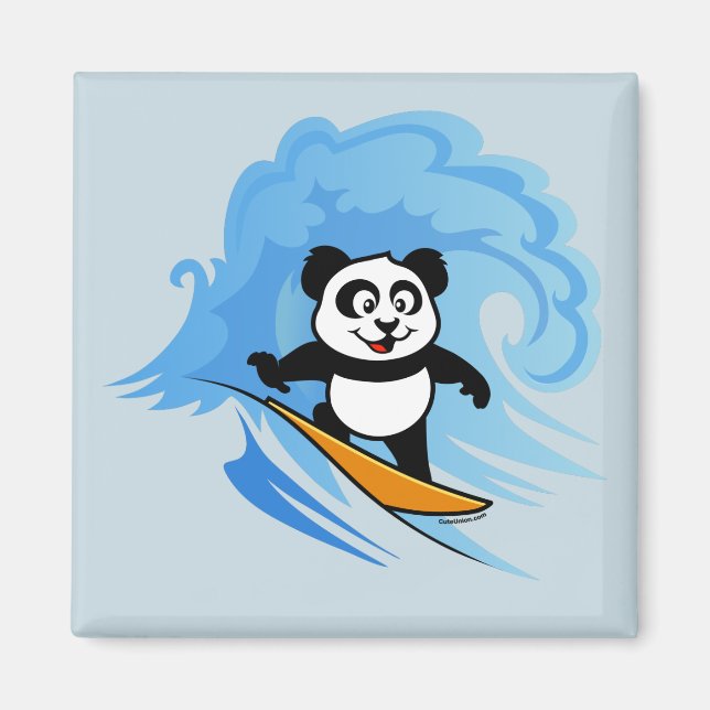 Surfing Panda Magnet (Front)