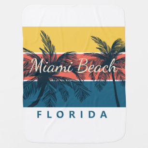 Surfing Paradise Miami Beach Florida Baby Blanket