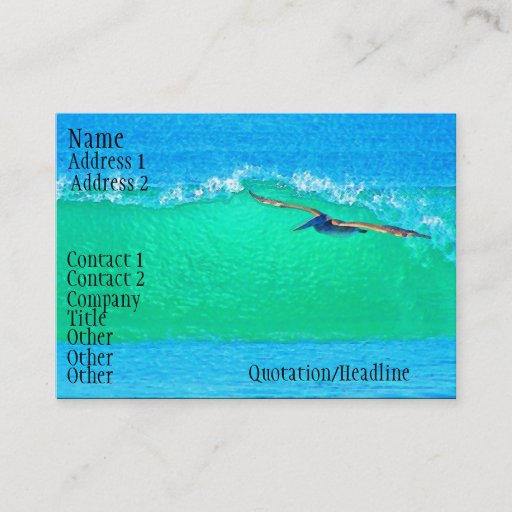 Customizable Surfing Pelican Business Card