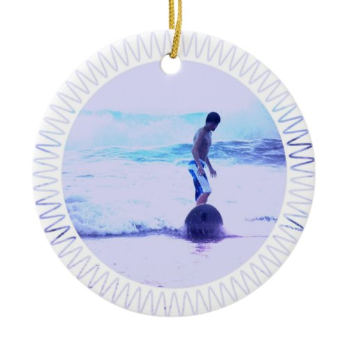 Surfing Photo Design Ornament