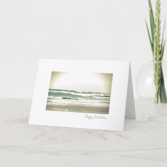 Surfing photograph birthday card (Front)