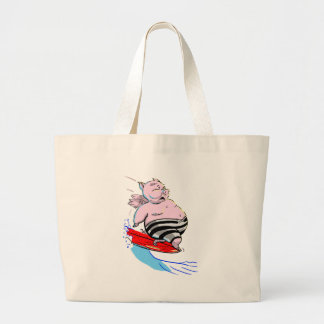 sUrFiNg PiG Large Tote Bag